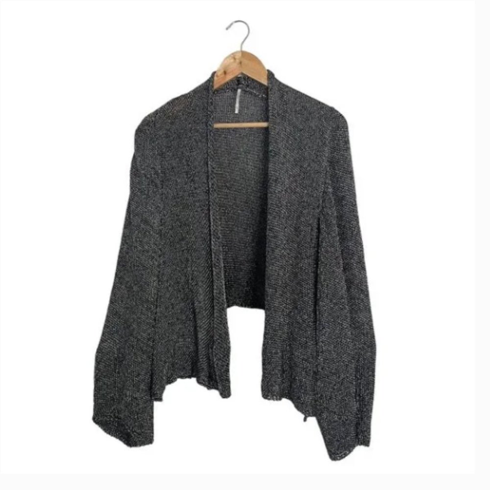Free People Gunmetal Combo Wishes Come True Cardigan Size M
